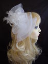 Elegant Large Mesh Fascinator with silk & lace flo