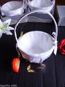 White Satin Flower Basket, Great for weddings avai