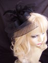 Elegant Large Mesh Fascinator with silk & lace flo