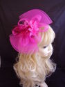 Elegant Large Mesh Fascinator with silk & lace flo