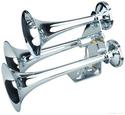 TRIPLE TRUMPET CHROME ELECTRIC AIR HORN 152db Trai