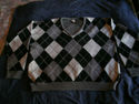 Cardigan MEN Sweater Wool blend Argyle Pattern V-N