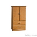 Sauder 401292 Oak Armoire Wardrobe Cabinet Storage