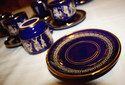 HAND MADE IN GREECE 24K GOLD TRIM SET OF 6 CUPS & 