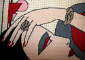 ''ART DECO WOMAN'' Hand made needle-point 12''x19,