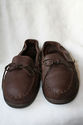 Mens Minnetonka Moccasins size 11 Dark Brown Leath