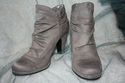 Rampage Boots Gray Suede Look, 4" Heel, Size 9M- 6