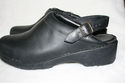 L.L.BEAN Ladies Mules Sz11.5 Black Leather W/Rubbe