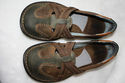 Ladies BORN Size 7.5 Brown, Navy, Tan Leather, Lin