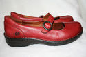 BORN LADIES SMOOTH RED LEATHER MARY JANES SIZE 8M,
