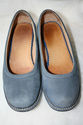 L.L.BEAN Ladies Flats, Denim Blue Suede, Slip Ons 