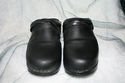 L.L.BEAN LADIES MULES BLACK LEATHER BLACK RUBBER S