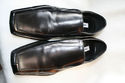 MENS STEVE MADDEN"SERPANT"DRESS SHOES,BLACK LEATHE