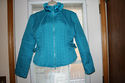 Nina Rossi Quilted Jacket Turquoise XL faux fur st