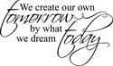 We create our tomorrow Decal Sticker Wall Home Dec