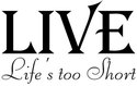 LIVE Life's too short Decal Sticker Wall Home Deco