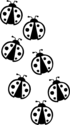 **Lady Bugs lot of 7 Vinyl Decal Home Wall Decor *