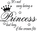 **Princess with Crown Vinyl Home Wall Decal Decor 
