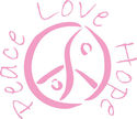 Peace Symbol Love Hope PINK Vinyl Decal Sticker Ho