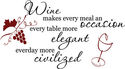 Wine makes every meal an occasion Vinyl Home Wall 