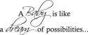 A baby is like a dream of possibilities Home Decal
