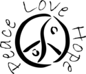 Peace Symbol Peace Love Hope Vinyl Decal Sticker H