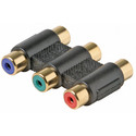3-RCA Extension Adapter - In Line Coupler