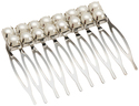 Hair Comb 1/Pkg-Silver And Pearl
