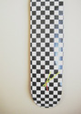 Black and White Checkered Skateboard Clock Deck