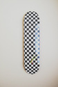 Black and White Checkered Skateboard Clock Deck