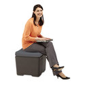 Otto File Ottoman  18w X 18d X 17-1/4h  Aqua/Black