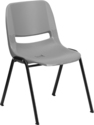 880 Lb. Capacity Gray Ergonomic Shell Stack Chair