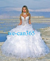 Bridal Bride Wedding Gown Prom Ball Formal Dress c