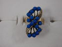 WOMEN GIRLS RINGS, BOHEMIAN ANTIQUE STYLE RING,BLU