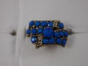 WOMEN GIRLS RINGS, BOHEMIAN ANTIQUE STYLE RING,BLU