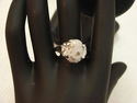 WOMEN GIRLS RINGS STONE PLATINUM PLATED RING GENUI