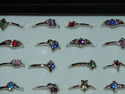 WOMEN GIRLS RINGS PLATED LAB CREATED GEMMED RINGS/