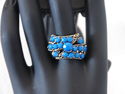 WOMEN GIRLS RINGS, BOHEMIAN ANTIQUE STYLE RING,BLU