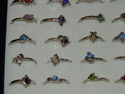 WOMEN GIRLS RINGS PLATED LAB CREATED GEMMED RINGS/