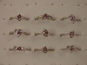 WOMEN GIRLS RINGS PLATED LAB CREATED GEMMED RINGS/