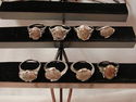 WOMEN GIRLS RINGS STONE PLATINUM PLATED RING GENUI