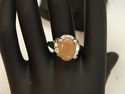 WOMEN GIRLS RINGS STONE PLATINUM PLATED RING GENUI