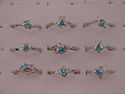 WOMEN GIRLS RINGS PLATED LAB CREATED GEMMED RINGS/