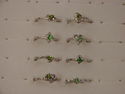 WOMEN GIRLS RINGS PLATED LAB CREATED GEMMED RINGS/