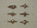 WOMEN GIRLS RINGS PLATED LAB CREATED GEMMED RINGS/