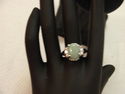 WOMEN GIRLS RINGS STONE PLATINUM PLATED RING JADE