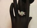 WOMEN GIRLS RINGS STONE PLATINUM PLATED RING JADE