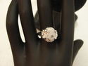 WOMEN GIRLS RINGS STONE PLATINUM PLATED RING GENUI