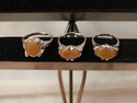 WOMEN GIRLS RINGS STONE PLATINUM PLATED RING GENUI