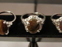 WOMEN GIRLS RINGS STONE PLATINUM PLATED RING TIGER